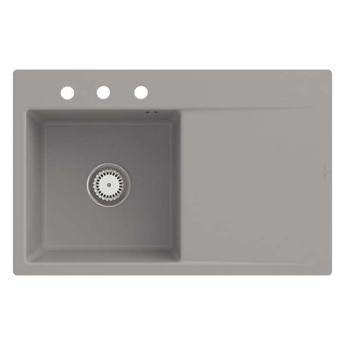 Villeroy & Boch Subway Style 45 FLAT flächenbündige Spüle, Ablaufgarnitur mit Excenterbetätigung, Becken links