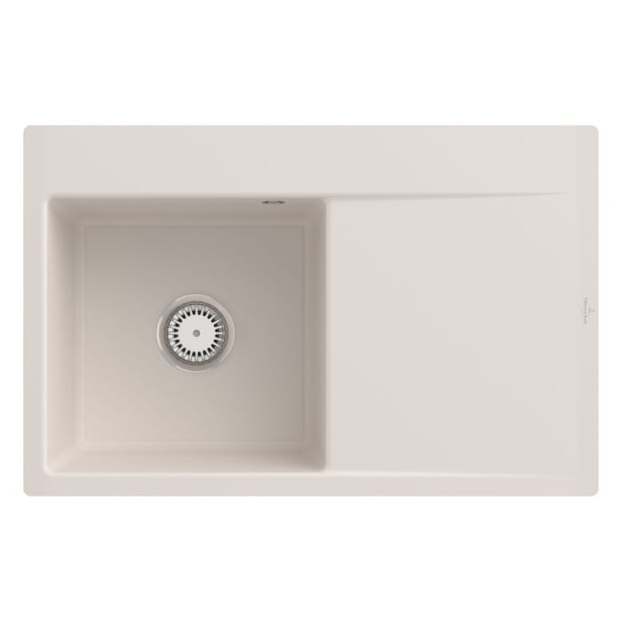 Villeroy & Boch Subway Style 45 FLAT flächenbündige Spüle, Ablaufgarnitur mit Excenterbetätigung, Becken links