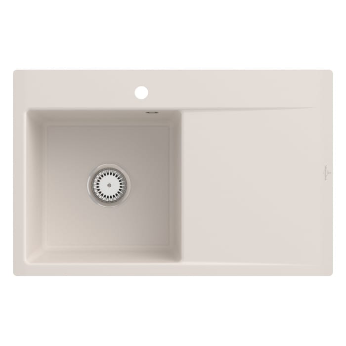 Villeroy & Boch Subway Style 45 FLAT flächenbündige Spüle, Ablaufgarnitur mit Excenterbetätigung, Becken links