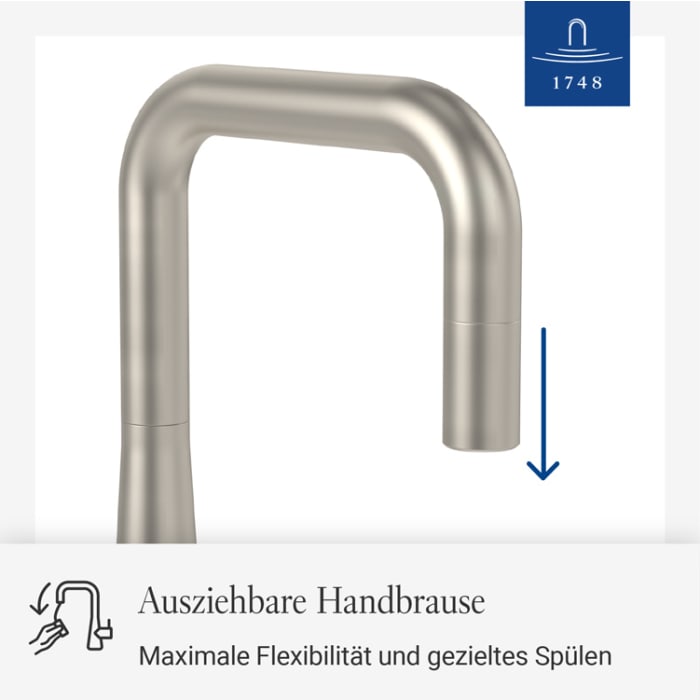 Villeroy & Boch Konic Einhebel-Küchenarmatur mit Schlauchbrause