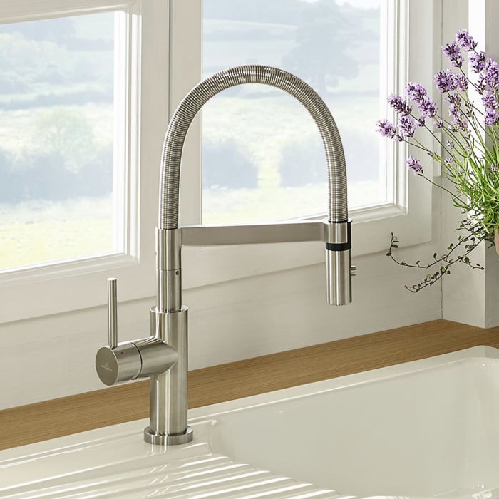 Villeroy & Boch Steel Expert Compact Window Küchenarmatur, aus Edelstahl