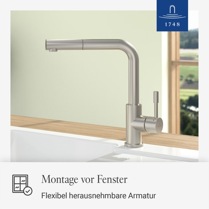 Villeroy & Boch Steel Shower Window Küchenarmatur, aus Edelstahl