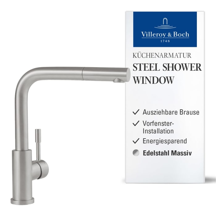 Villeroy & Boch Steel Shower Window Küchenarmatur, aus Edelstahl