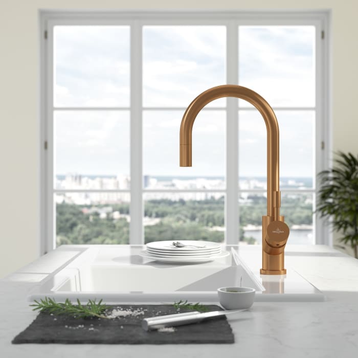 Villeroy & Boch Umbrella Flex Einhebel-Küchenarmatur mit Schlauchbrause