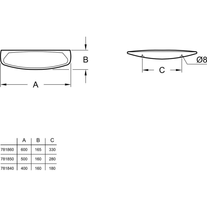 Villeroy & Boch O.novo Ablegeplatte 60 cm