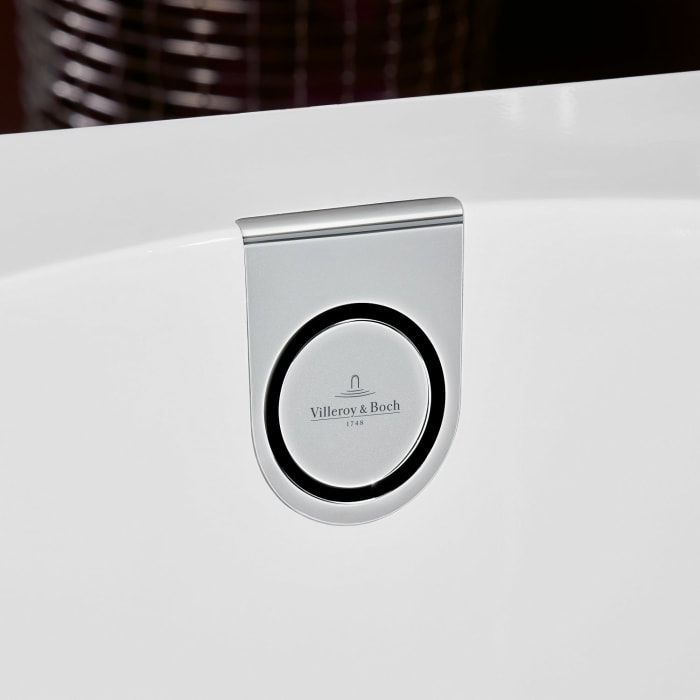 Villeroy & Boch Oberon 2.0 Solo Badewanne 180 x 80 cm, Airpool Entry, Technik Position 2, mit Trio Ablauf