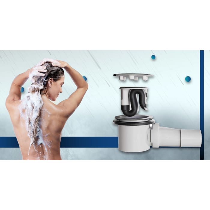 Visolva Flow reinigungsfreier Siphon mit Deckel