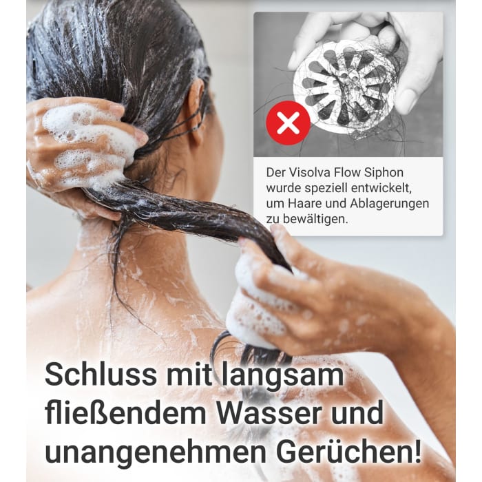 Visolva Flow reinigungsfreier Siphon mit Deckel