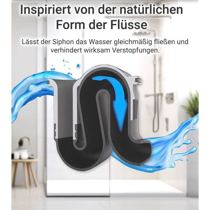 Visolva Flow reinigungsfreier Siphon mit Deckel