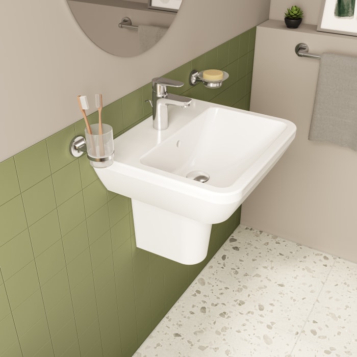 VitrA Integra Waschtisch 50 cm, mit Überlaufloch, 1 Hahnloch mittig