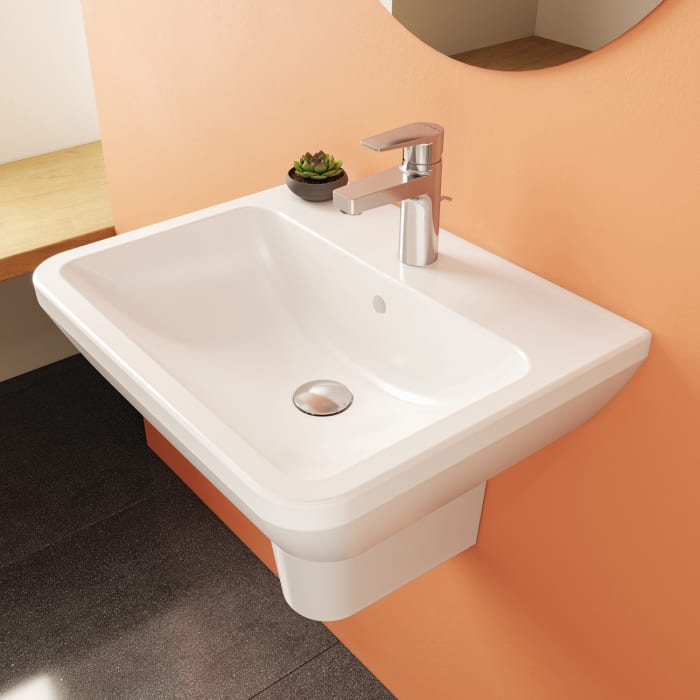 VitrA Integra Waschtisch 55 cm, mit Überlaufloch, 1 Hahnloch mittig