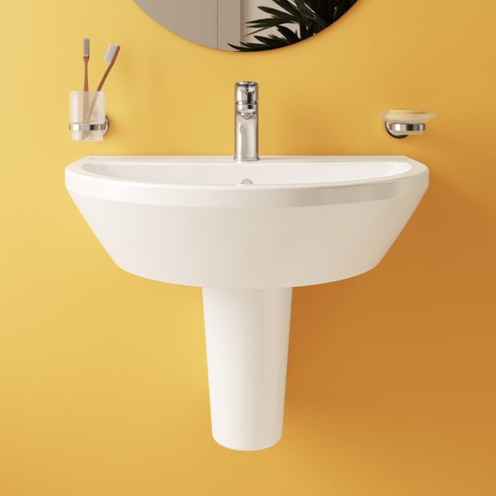 VitrA Integra Waschtisch 65 cm, mit Überlaufloch, 1 Hahnloch mittig