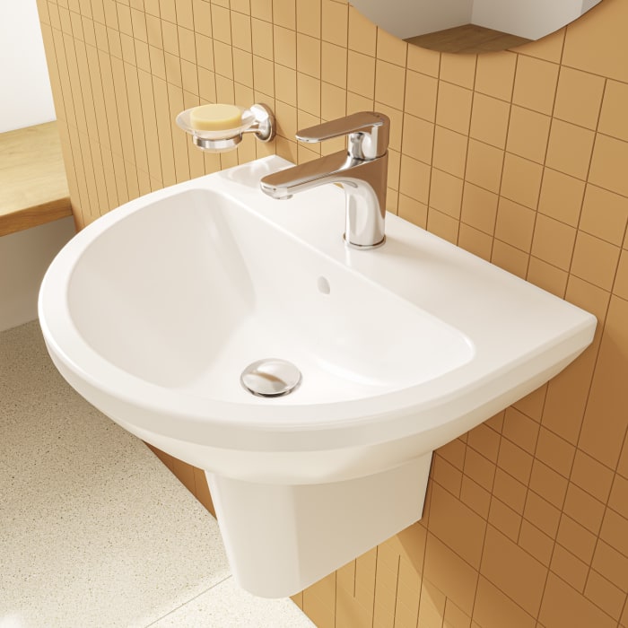 VitrA Integra Waschtisch 54,5 cm, mit Überlaufloch, 1 Hahnloch mittig