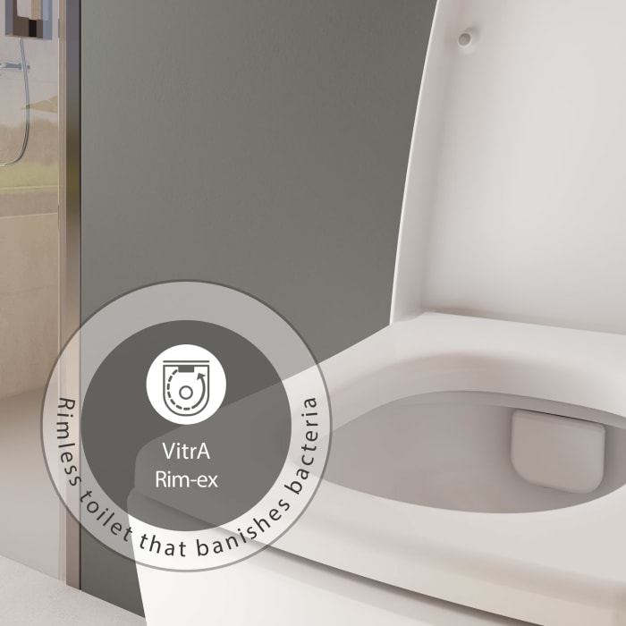 VitrA Metropole Wand-WC VitrAflush 2.0, ohne Spülrand mit WC-Sitz Slim Wrap