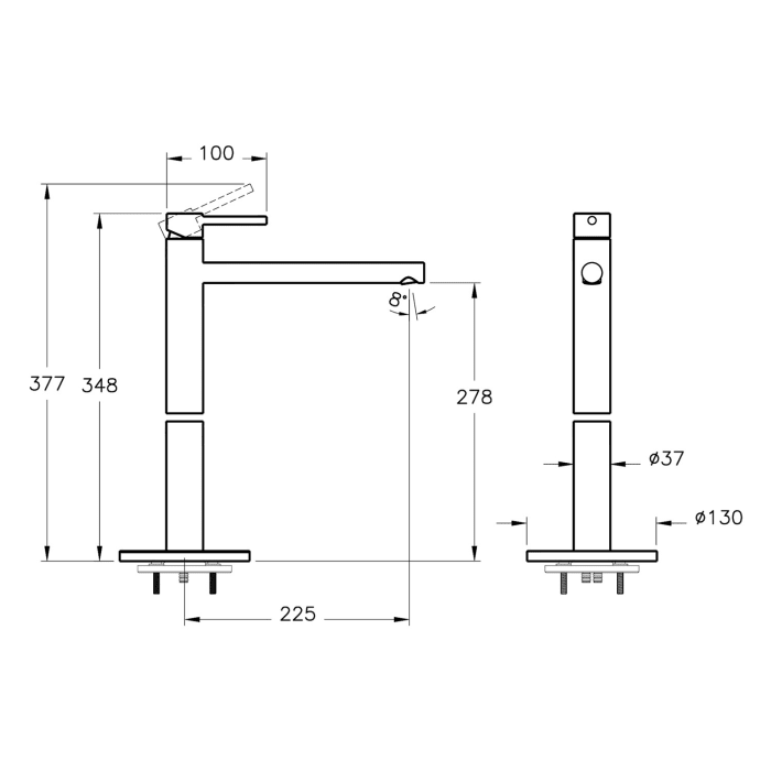 VitrA Origin Einhebel-Waschtischmischer Bodenmontage