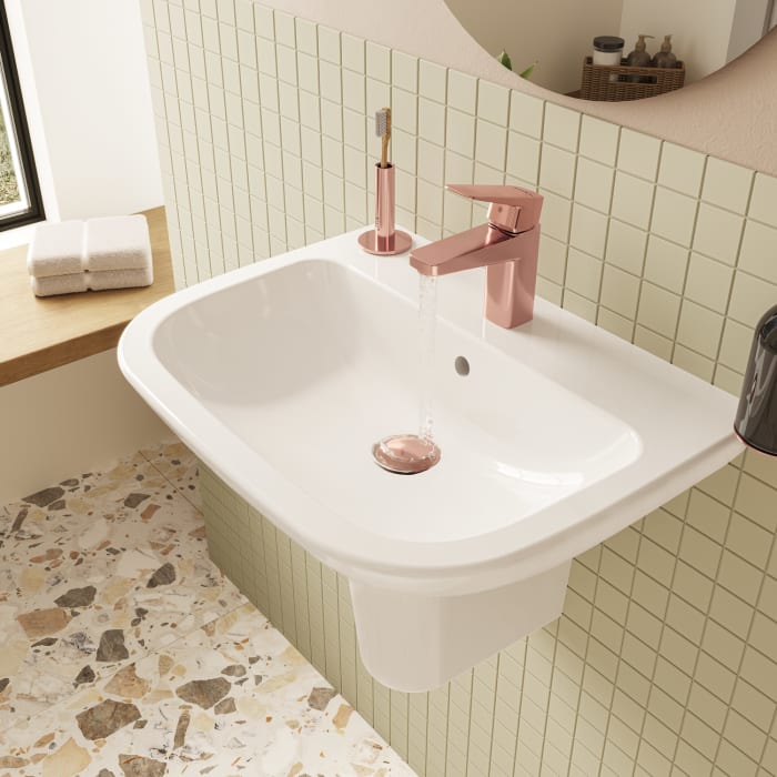 VitrA S20 Waschtisch 60 cm, 1 Hahnloch mittig und Überlauf