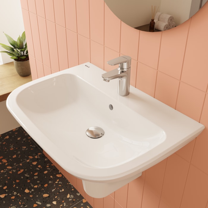 VitrA S20 Waschtisch 65 cm, 1 Hahnloch mittig und Überlauf