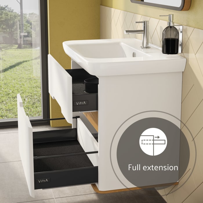 Vitra Sento Waschtischkombination 78 x 48,5 cm mit 2 Auszügen