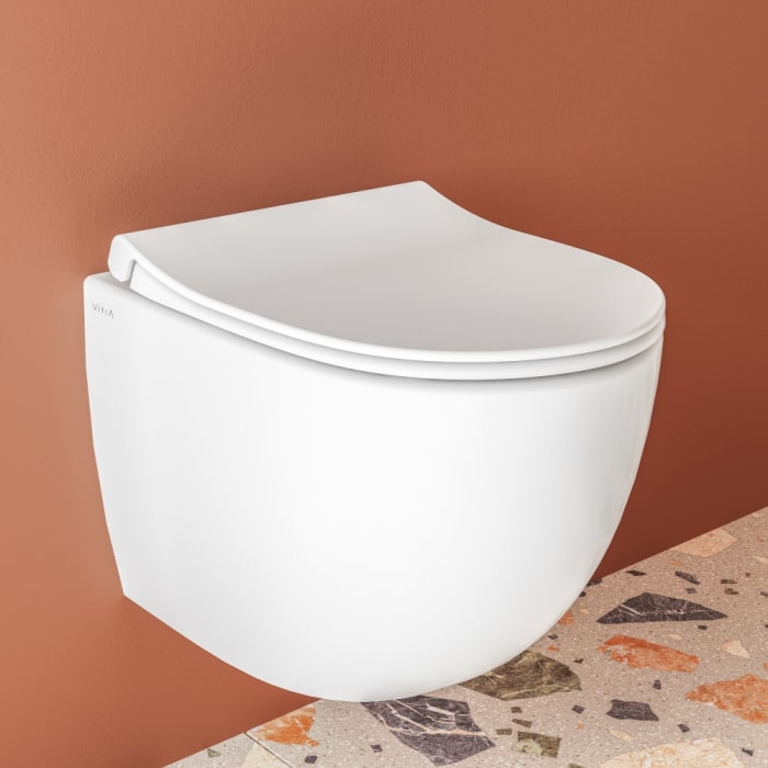 VitrA Sento Wand-WC-Set Compact VitrA Flush 2.0 Tiefspüler ohne Spülrand mit WC-Sitz Slim