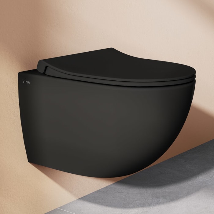 VitrA Sento Wand-WC-Set VitrA Flush 2.0 Tiefspüler ohne Spülrand mit WC-Sitz Slim