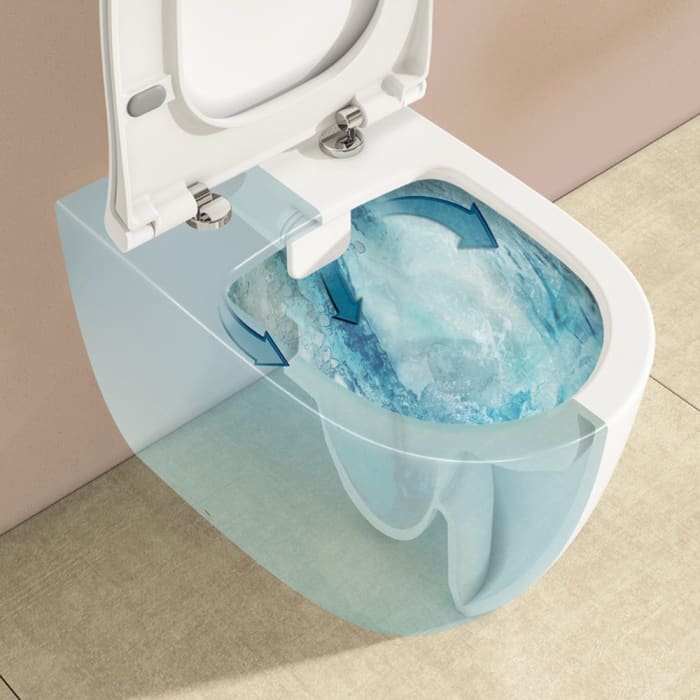 VitrA Sento Stand-WC-Set VitrA Flush 2.0 Tiefspüler ohne Spülrand mit WC-Sitz mit Absenkautomatik