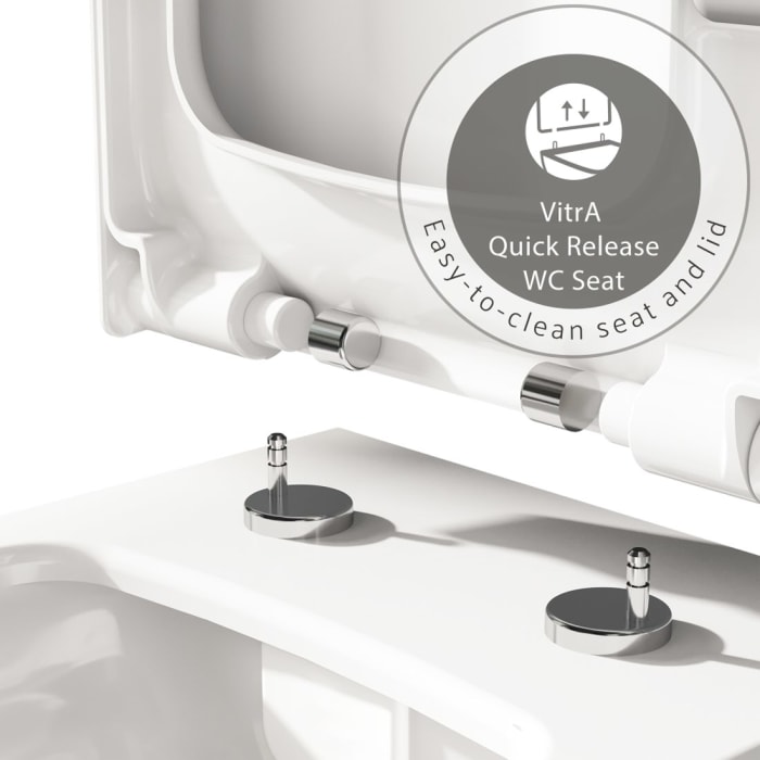 VitrA Sento Stand-WC-Set VitrA Flush 2.0 Tiefspüler ohne Spülrand mit WC-Sitz mit Absenkautomatik