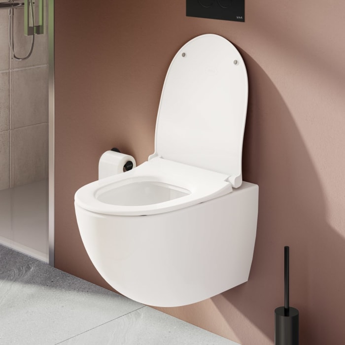 VitrA Sento Wand-WC-Set VitrA Flush 2.0 Tiefspüler ohne Spülrand mit WC-Sitz Slim