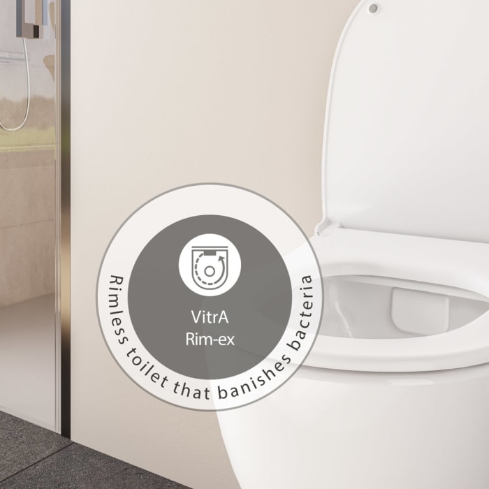 VitrA Sento Wand-WC-Set Compact VitrA Flush 2.0 Tiefspüler ohne Spülrand mit WC-Sitz mit Absenkautomatik