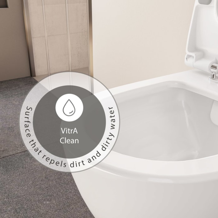 VitrA Sento Stand-WC-Set VitrA Flush 2.0 Tiefspüler ohne Spülrand mit WC-Sitz Slim