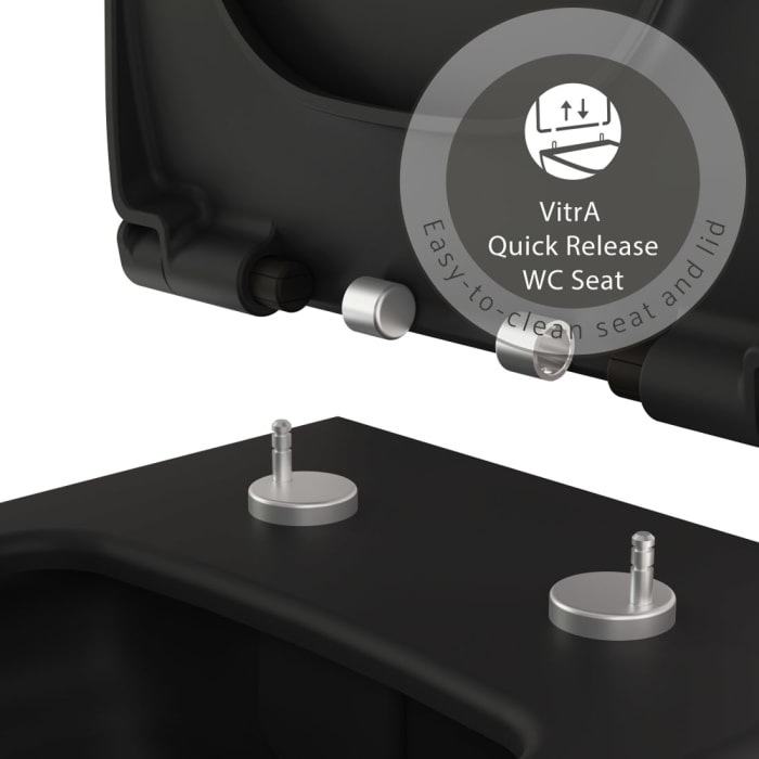 VitrA Sento Wand-WC-Set VitrA Flush 2.0 Tiefspüler ohne Spülrand mit WC-Sitz Slim