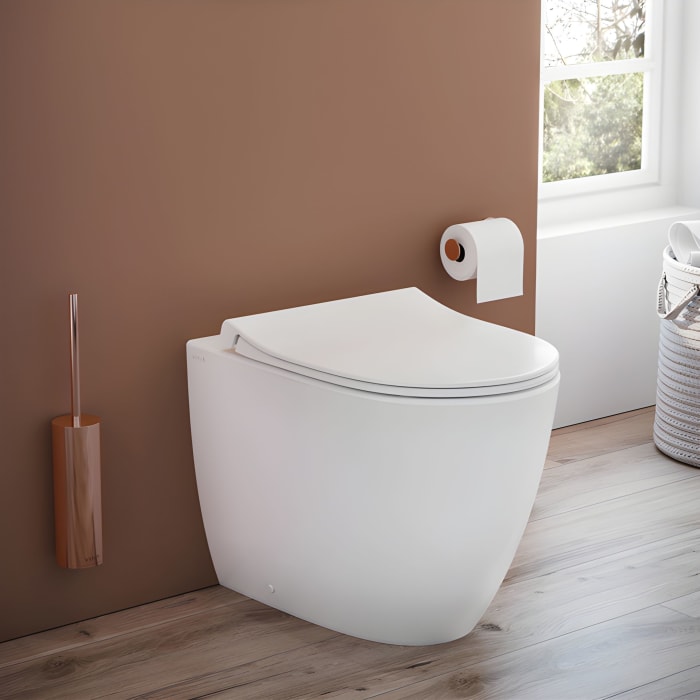 VitrA Sento Stand-WC-Set VitrA Flush 2.0 Tiefspüler ohne Spülrand mit WC-Sitz Slim