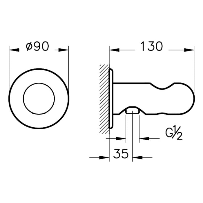 VitrA Liquid Wandanschlussbogen 1/2