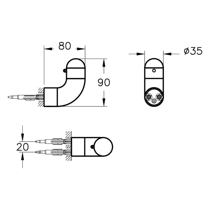 VitrA Liquid Handtuchhaken, 8 cm