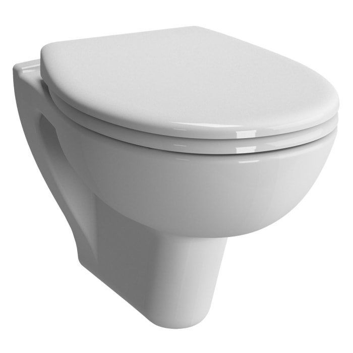 VitrA S20 Wand-WC VitrA Flush 2.0, ohne Spülrand mit WC-Sitz Slim Wrap