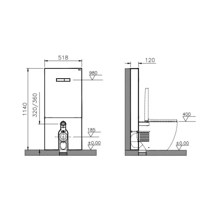 VitrA Vitrus Stand-Spülkasten für Stand-WCs