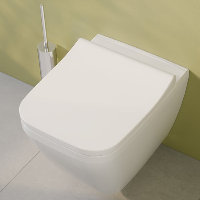 VitrA M-Line Tiefspül-Wand-WC-Set 54 cm randlos, eckig mit WC-Sitz