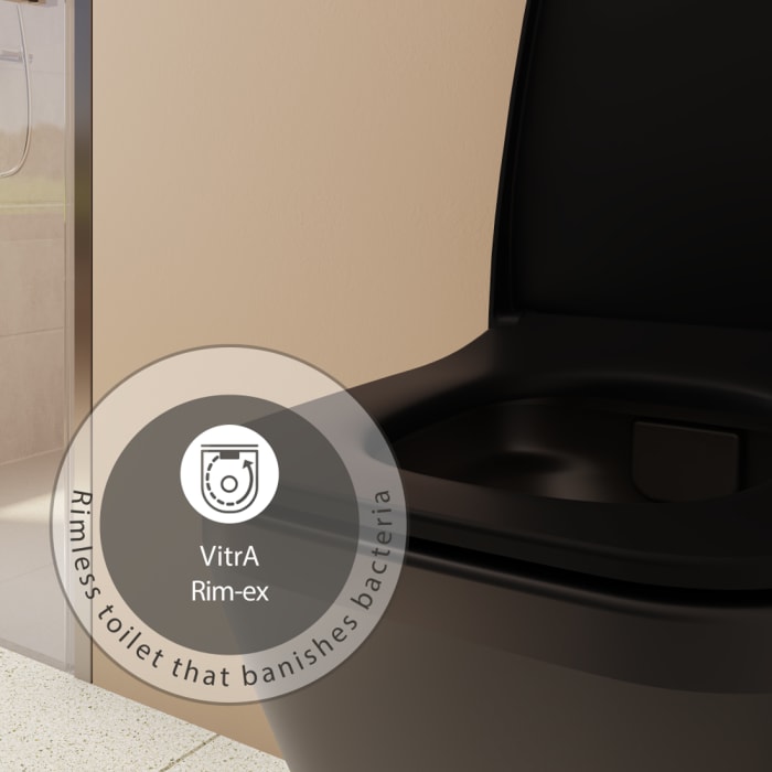 VitrA M-Line Tiefspül-Wand-WC-Set 54 cm randlos, eckig mit WC-Sitz