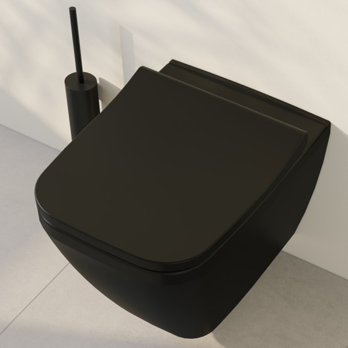 VitrA M-Line Tiefspül-Wand-WC-Set 54 cm randlos, eckig mit WC-Sitz