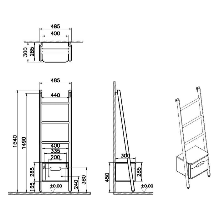 VitrA Sento Handtuchhalter mit Schublade 48 x 152 cm