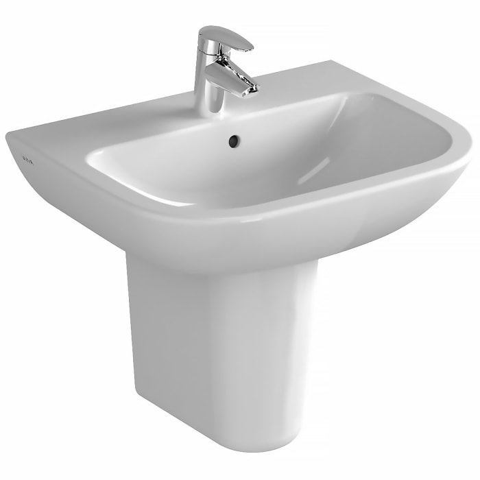 VitrA S20 Waschtisch 55 cm, ohne Hahnloch, ohne Überlauf