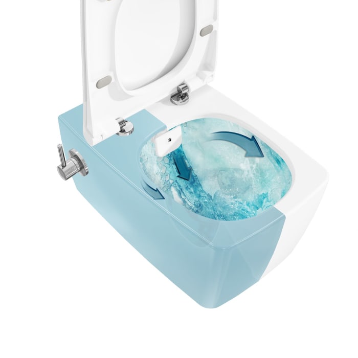 VitrA Aquacare Metropole WC-Set mit Bidetfunktion, spülrandlos, mit integrierter Armatur, inkl. Sitz