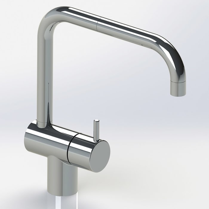 Vola Kaltwasser-Waschtisch-Standventil mit Doppelschwenkauslauf, Ausladung 20 cm