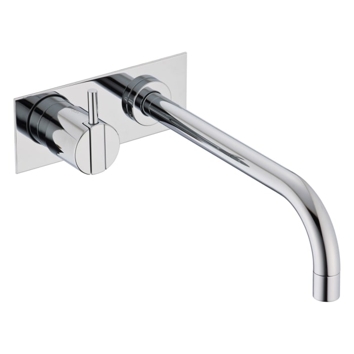 Vola Wand-Waschtisch-Eingriffmischer UP mit Auslauf rechts, Ausladung 225 mm, mit Abdeckplatte