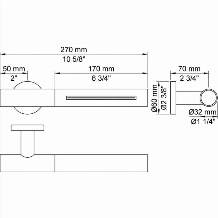 Vola Schwallbrause für Wandmontage