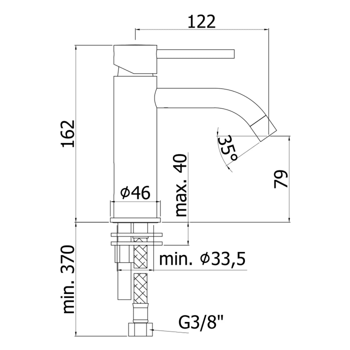 Montage- und Armaturenset Lima 2.0 für Waschtisch mit Unterschrank