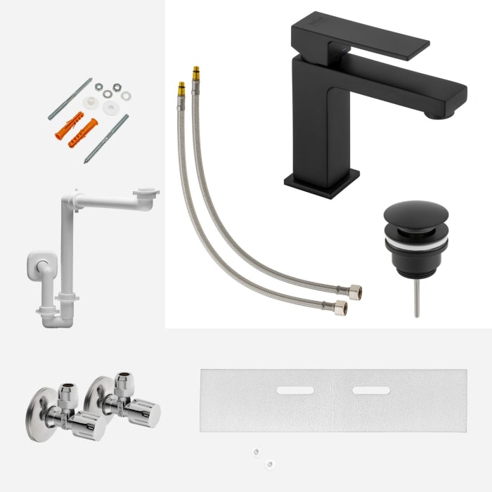 Montage- und Armaturenset Quara 2.0 für Waschtisch mit Unterschrank
