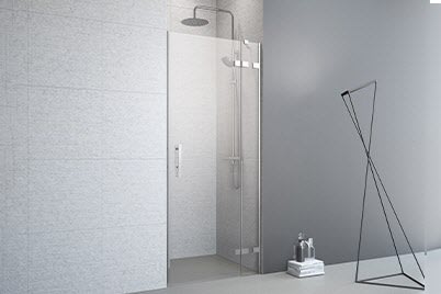 Drehtüren an Festteil für Nische