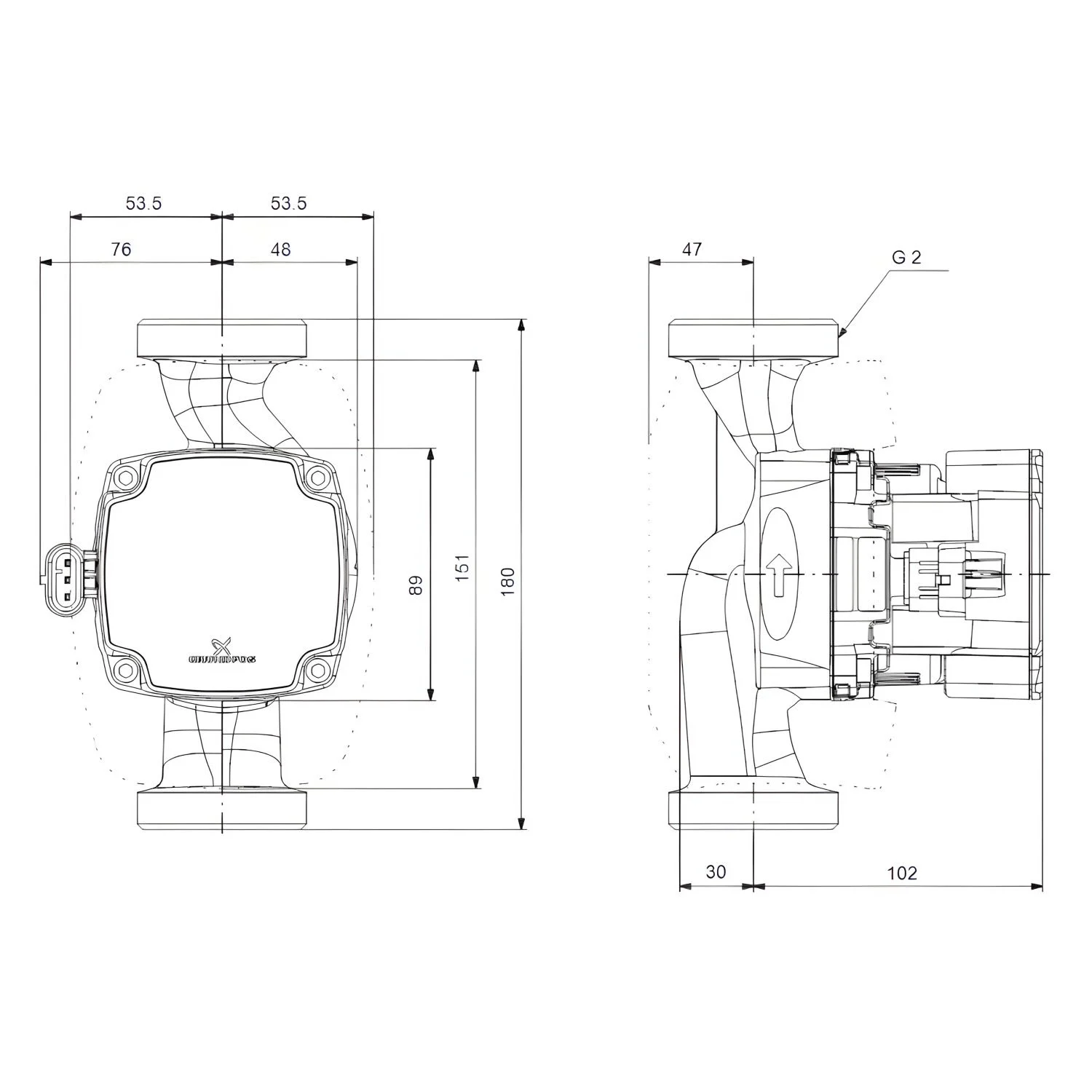 GRUNDFOS ALPHA1 GO Heizungsumwälzpumpe 32-60 180, 220-240V Bild 4