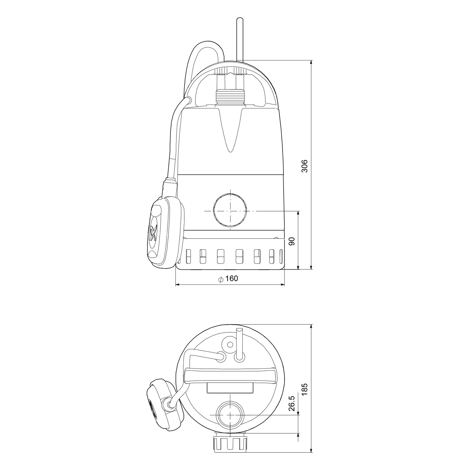 GRUNDFOS MULTIBOX Hochwasser-Komplettpaket CC 7 A1, 230 V, 1000 cm Kabel, 0,38 kW Bild 2