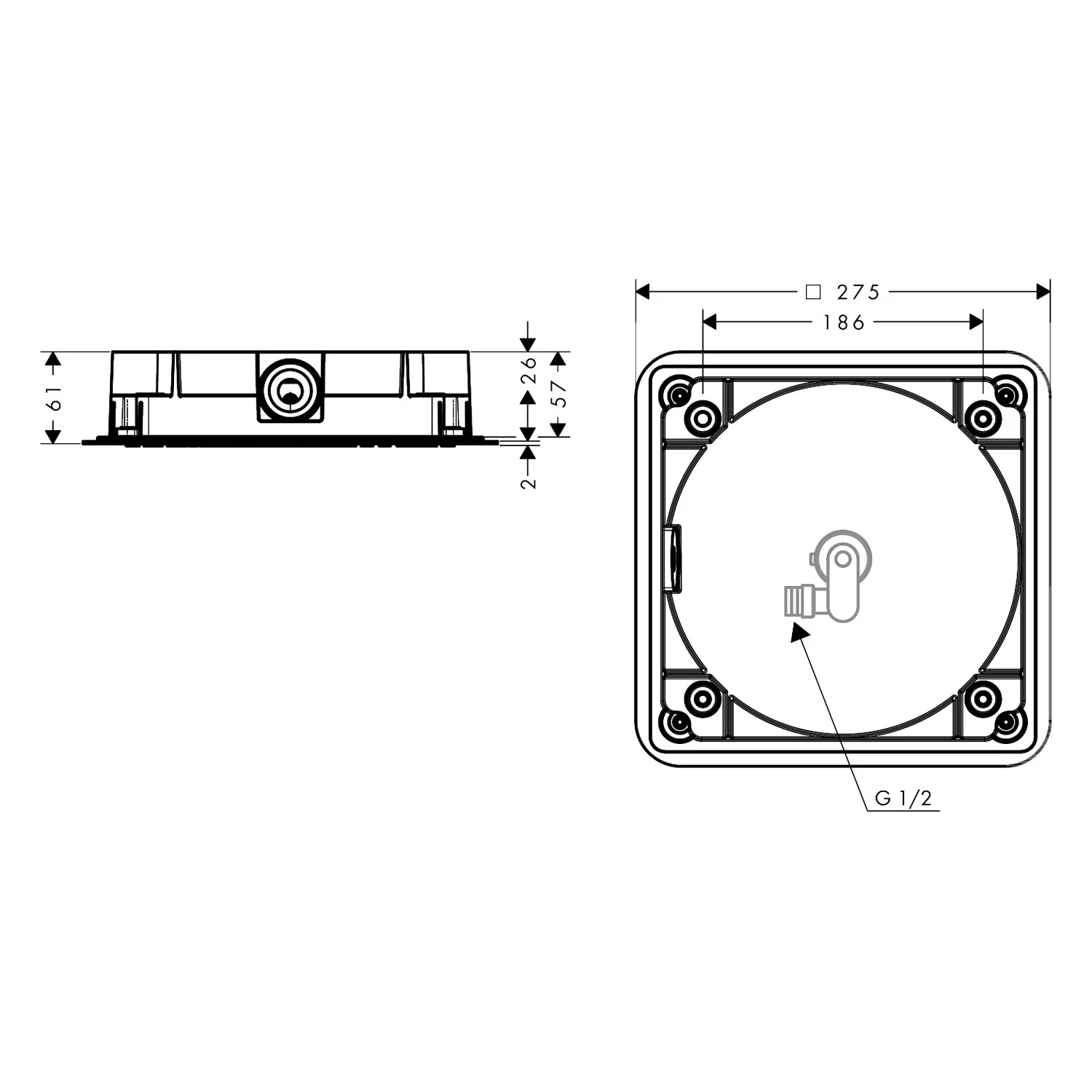 AXOR Citterio C Duschkopf 270/270 1 Strahlart, wassersparend, deckenintegriert Bild 2